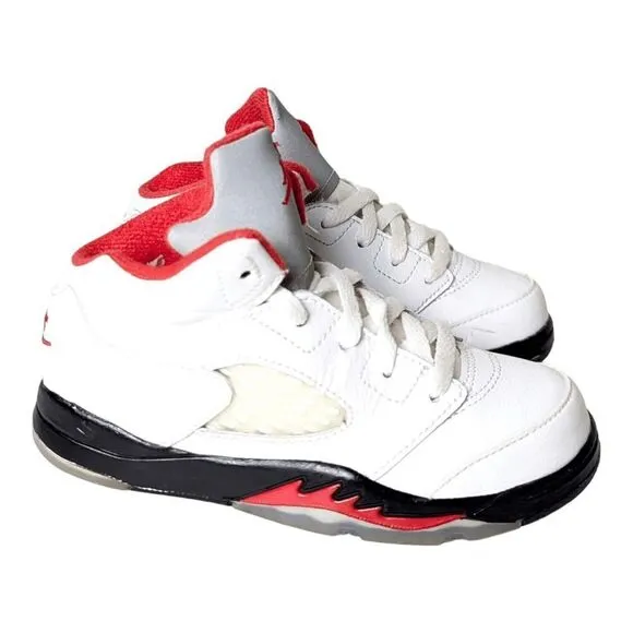 NIKE Air Jordan 5 Retro 'Fire Red' TD Sneakers Suze 9C