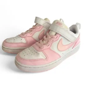 Nike big Kids Pink and White Nike Court Borough casual shoe