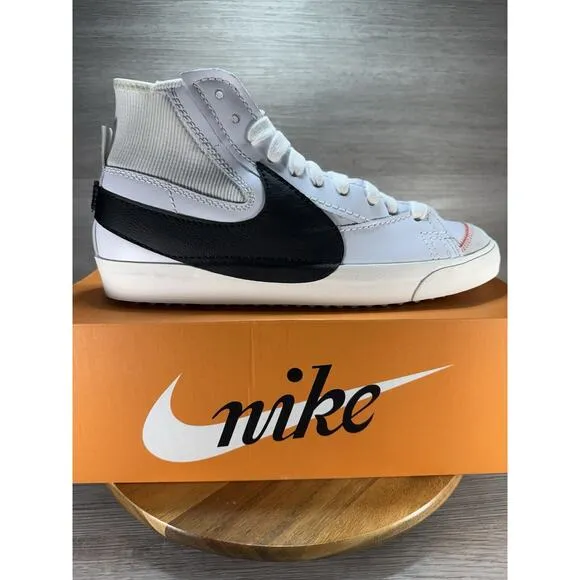Nike Blazer Mid 77 Men Casual White Black Jumbo Swoosh DD3111 100 Size 12