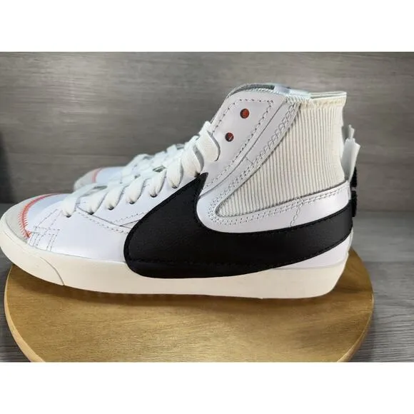 Nike Blazer Mid 77 Men Casual White Black Jumbo Swoosh DD3111 100 Size 12