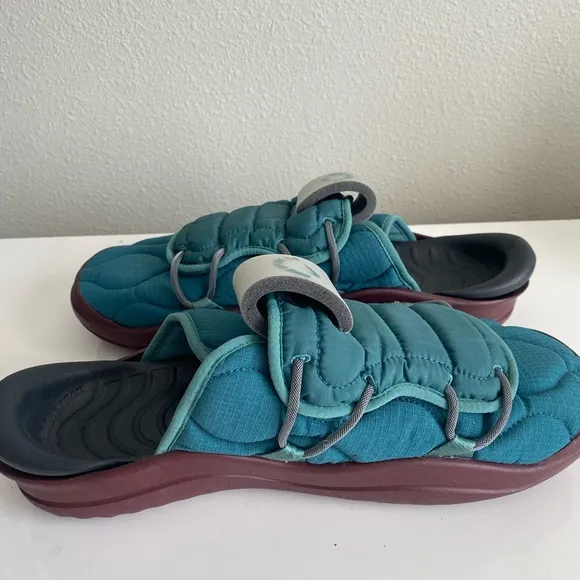 Nike Blue and Red Slip-Ons with Supportive Sole