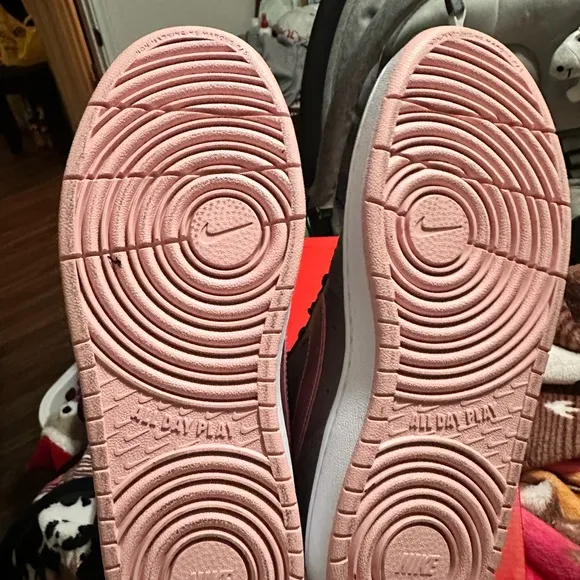 Nike Brown and Pink Court Borough Low 2 (GS)