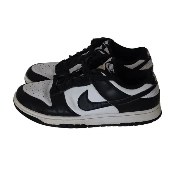Nike Dunk Low Retro Black White Panda Leather Sneakers Men Size 9.5 DD1391 100