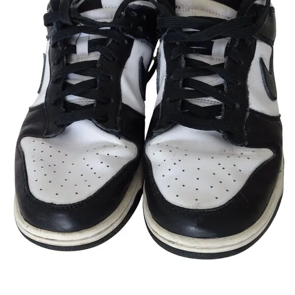 Nike Dunk Low Retro Black White Panda Leather Sneakers Men Size 9.5 DD1391 100