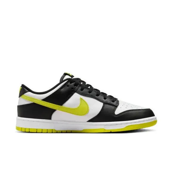 Nike Dunk Low Retro DV0833-110 Sneakers Men's Black Bright Cactus Leather PSS91