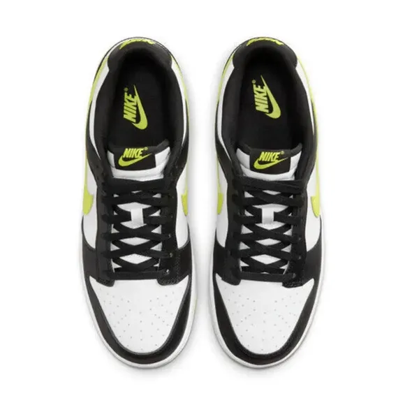Nike Dunk Low Retro DV0833-110 Sneakers Men's Black Bright Cactus Leather PSS91
