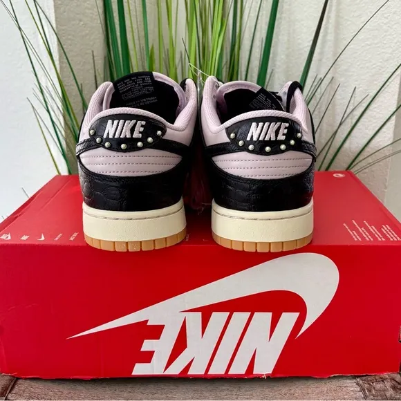 Nike Dunk Low Retro Pink Black Croc Sneakers