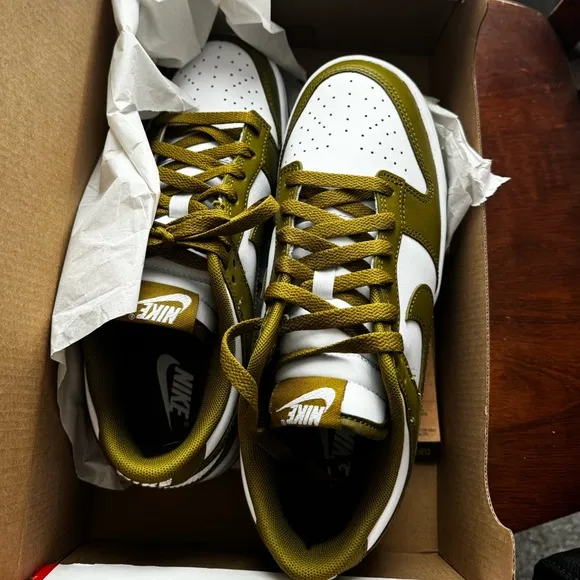 Nike Dunk Low Retro Sneakers in white and khaki