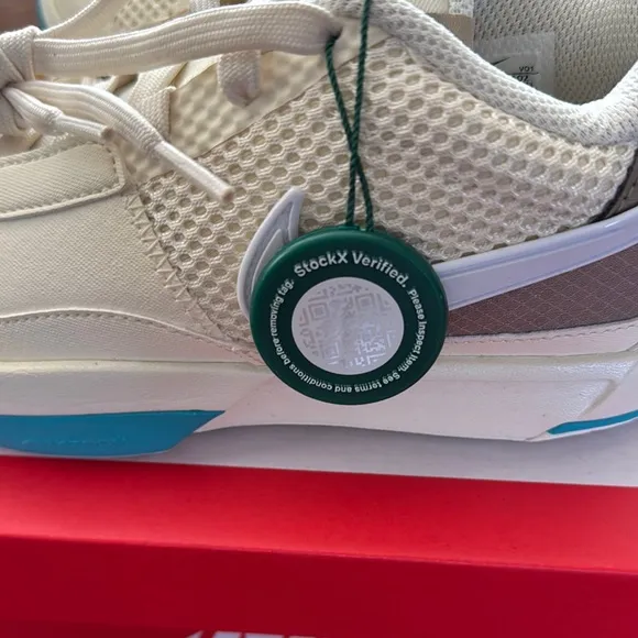Nike Ja Morant Cream and Teal Sneakers