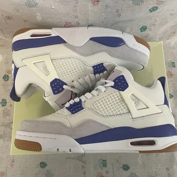 NIKE Jordan 4 Retro Mid Purple Metallic Sneakers