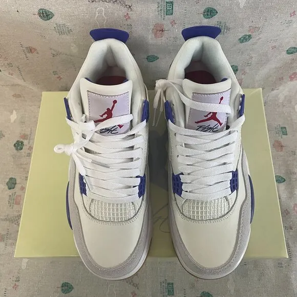NIKE Jordan 4 Retro Mid Purple Metallic Sneakers