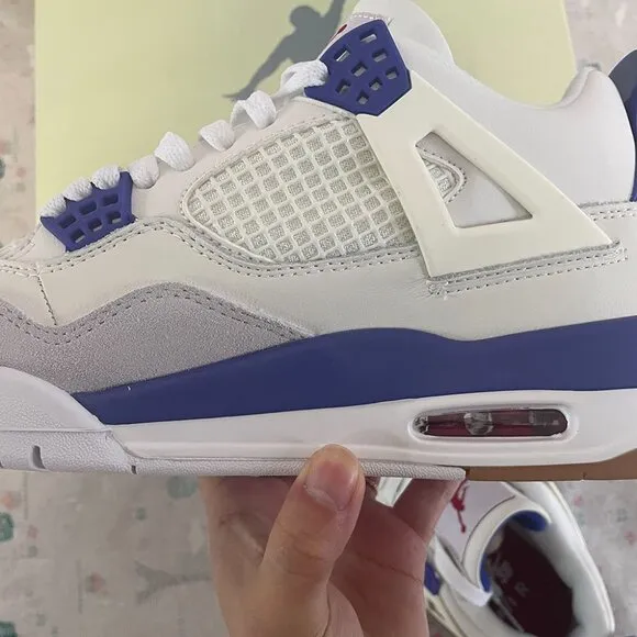 NIKE Jordan 4 Retro Mid Purple Metallic Sneakers