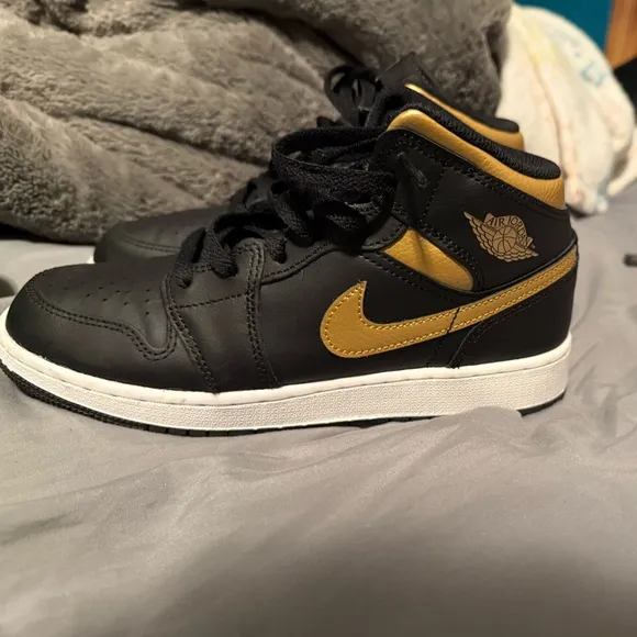 Nike Jordan Black and Gold Sneakers