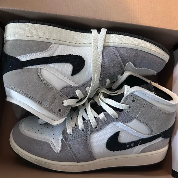 Nike Jordan Gray and White High-Top Sneakers