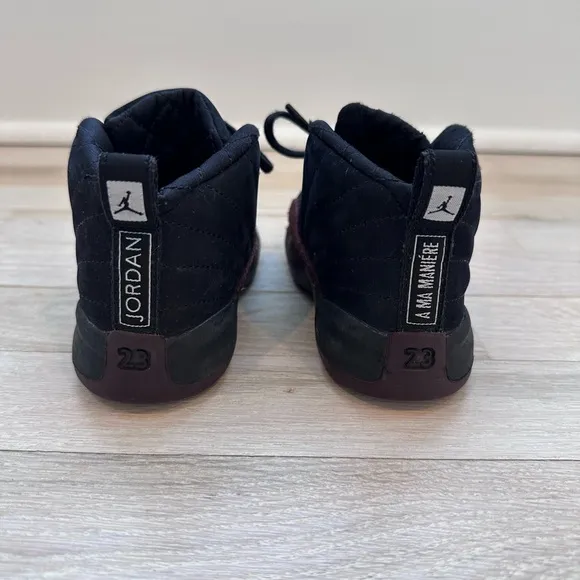 Nike Jordan Kids Black and Burgundy Sneakers