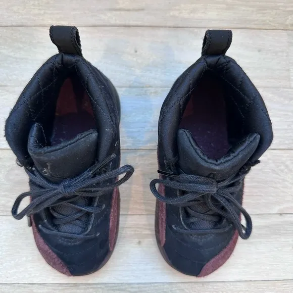 Nike Jordan Kids Black and Burgundy Sneakers