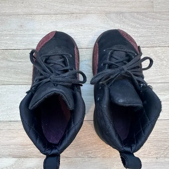 Nike Jordan Kids Black and Burgundy Sneakers