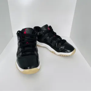 Nike Kids Air Jordan 11 Retro Black Leather Sneakers Size 1Y