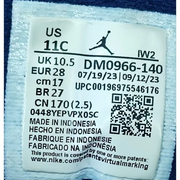 Nike Kid’s Air Jordan 3 Retro PS GS White Midnight Navy Sneakers Size 11C US