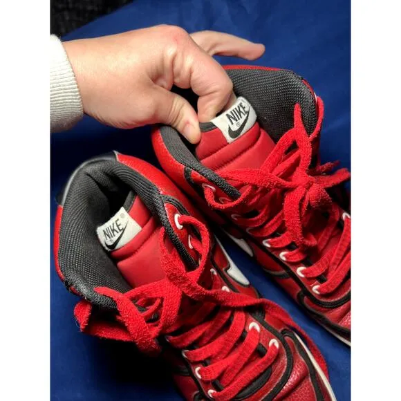 Nike mens red vandel high sneakers 13 athleisure streetwear basketball casual