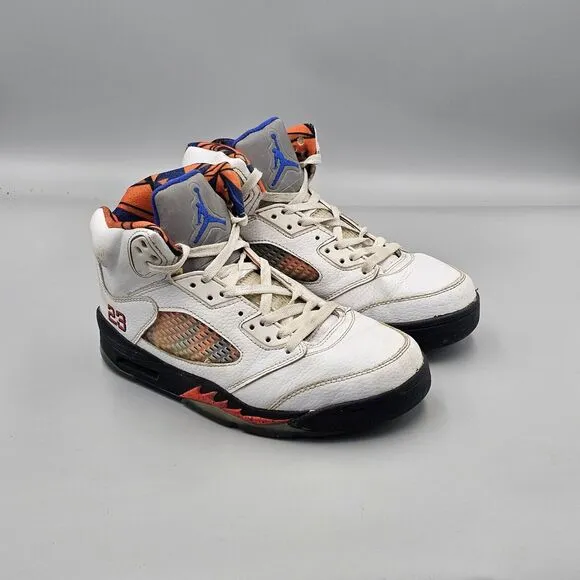 Nike Men's Size 8 US Air Jordan 5 Retro International Flight White Sneakers READ