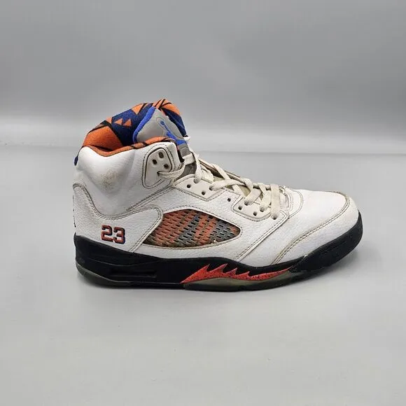 Nike Men's Size 8 US Air Jordan 5 Retro International Flight White Sneakers READ