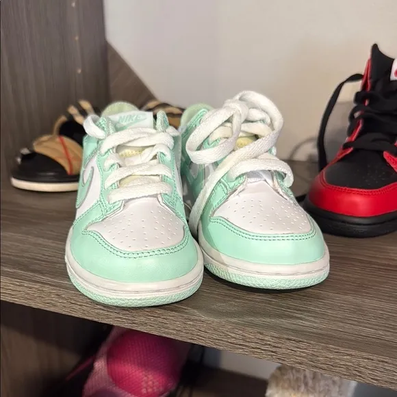 Nike Mint Green and White Sneakers