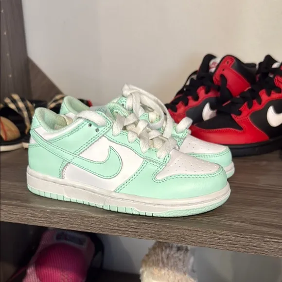 Nike Mint Green and White Sneakers