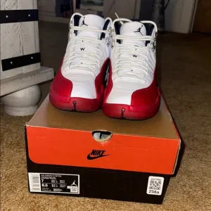 Nike Red and White Sneakers High-Top Leather (12 Retro)