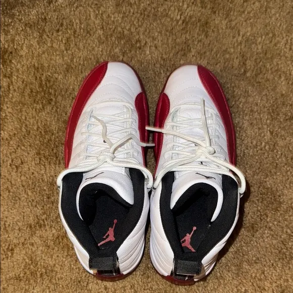 Nike Red and White Sneakers High-Top Leather (12 Retro)