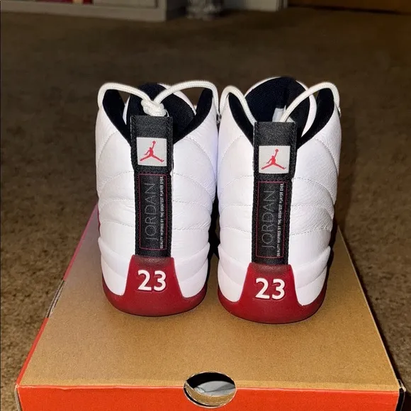 Nike Red and White Sneakers High-Top Leather (12 Retro)