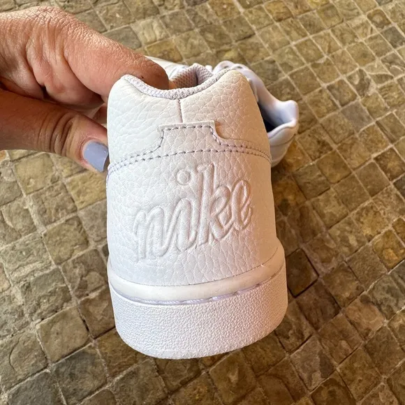 Nike White Sneakers with blue green  Swoosh