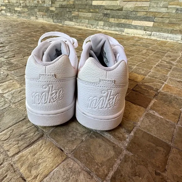 Nike White Sneakers with blue green  Swoosh