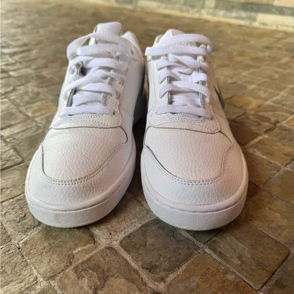 Nike White Sneakers with blue green  Swoosh