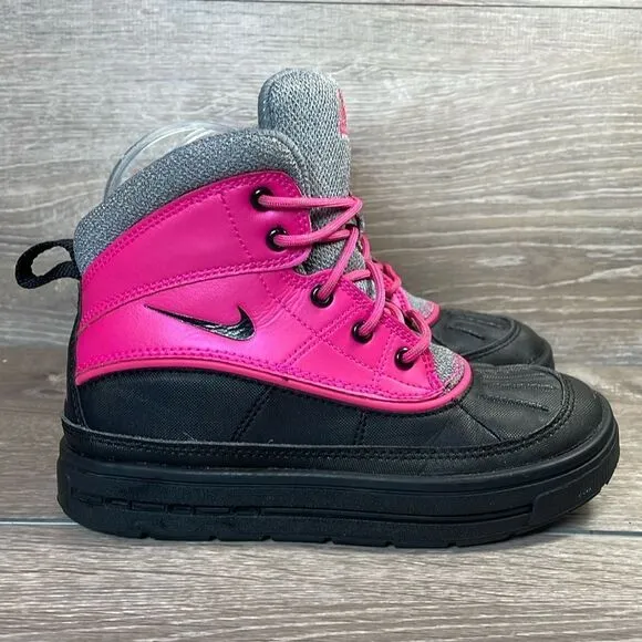 Nike Woodside 2 High Top ACG Black Pink Toddler Girl Size 8 Rain Snow Boots