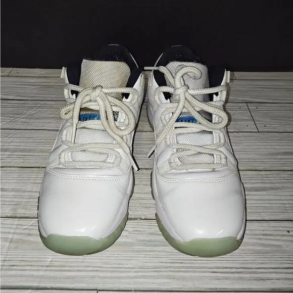 Nike Air Jordan 11 Retro Low Legend Blue Sneakers Size 7Y White 528896-117 GS