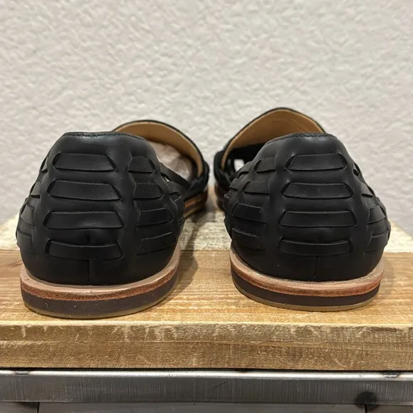 Nisolo Huarache Black Leather Sandals  11.5