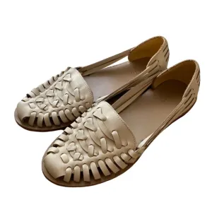 Nisolo Huarache handwoven fisherman leather sandals in bone size 7.5