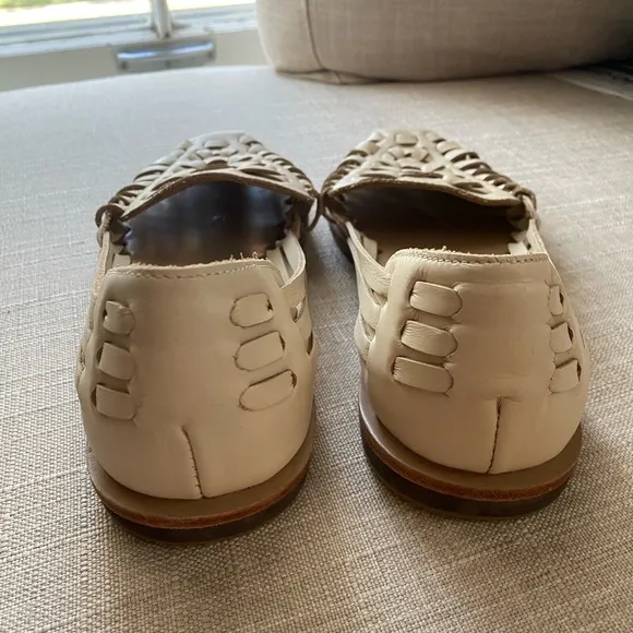 Nisolo Huarache handwoven fisherman leather sandals in bone size 7.5
