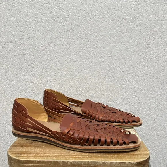 Nisolo Huarache Leather Sandals Brandy Size 12.5
