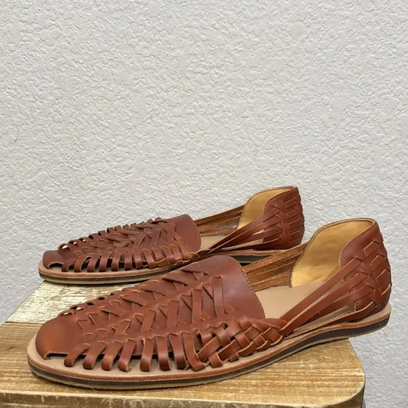 Nisolo Huarache Leather Sandals Brandy Size 12.5