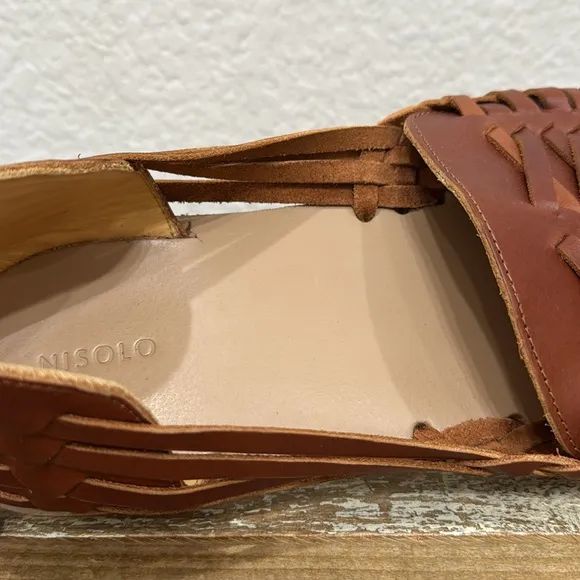 Nisolo Huarache Leather Sandals Brandy Size 12.5