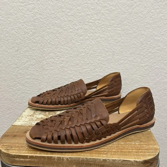 Nisolo Huarache Leather Sandals Brown Size 9