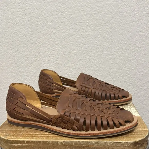 Nisolo Huarache Leather Sandals Brown Size 9