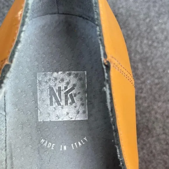 NK NWOT Nikita King Leather Platform Loafers Beautiful Yellow Ochre Size 39