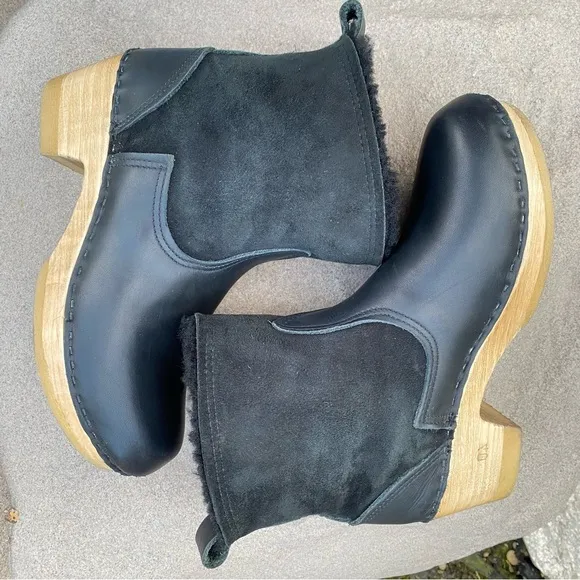 No.6 Pull On Shearling Mid Heel Boots