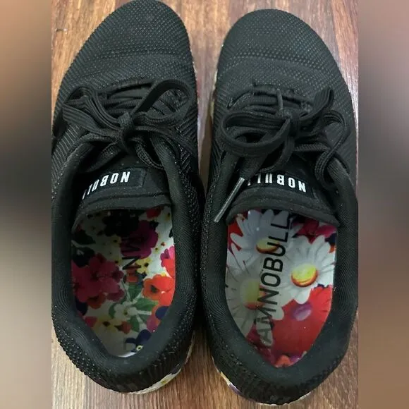 Nobull Black Sneakers with Floral Sole (UNISEX)