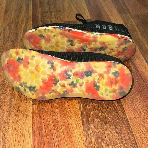Nobull Black Sneakers with Floral Sole (UNISEX)