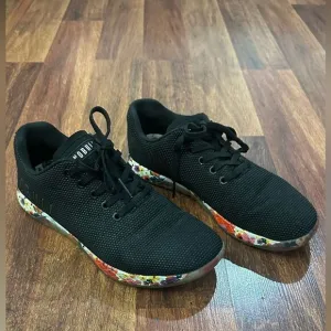 Nobull Black Sneakers with Floral Sole (UNISEX)
