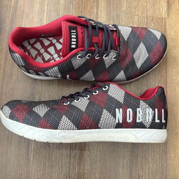 NOBULL Men’s Red and Black Plaid Sneakers